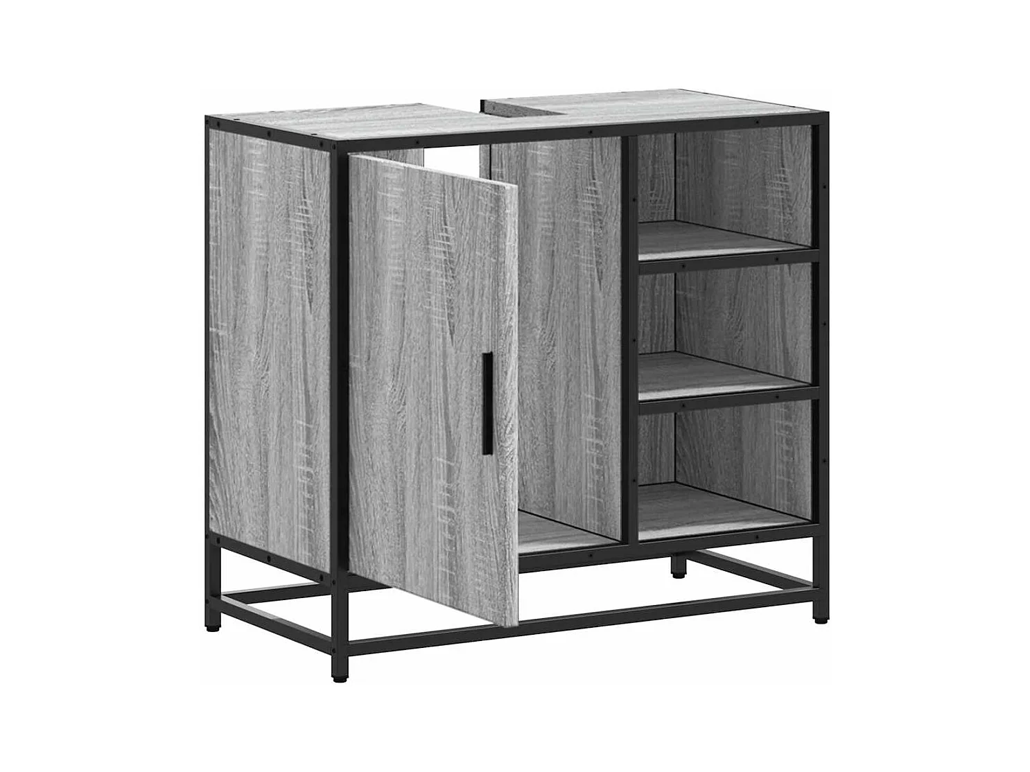 Armoire de lavabo de salle de bain sonoma gris 65x33x60 cm