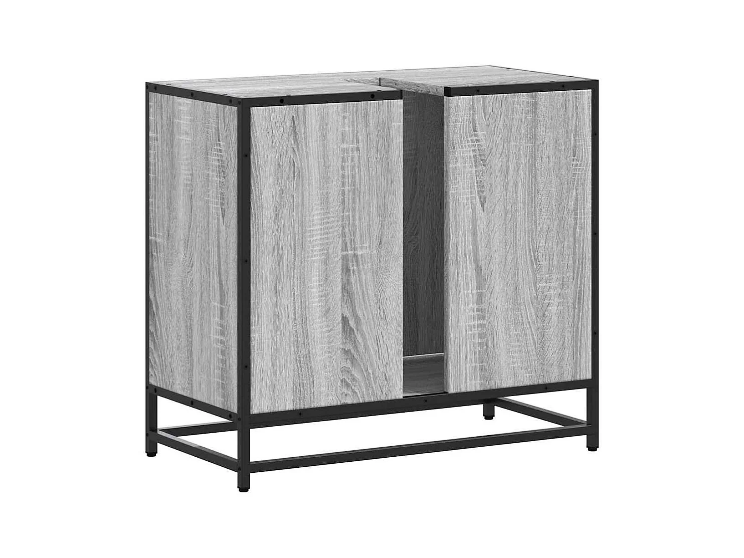 Armoire de lavabo de salle de bain sonoma gris 65x33x60 cm