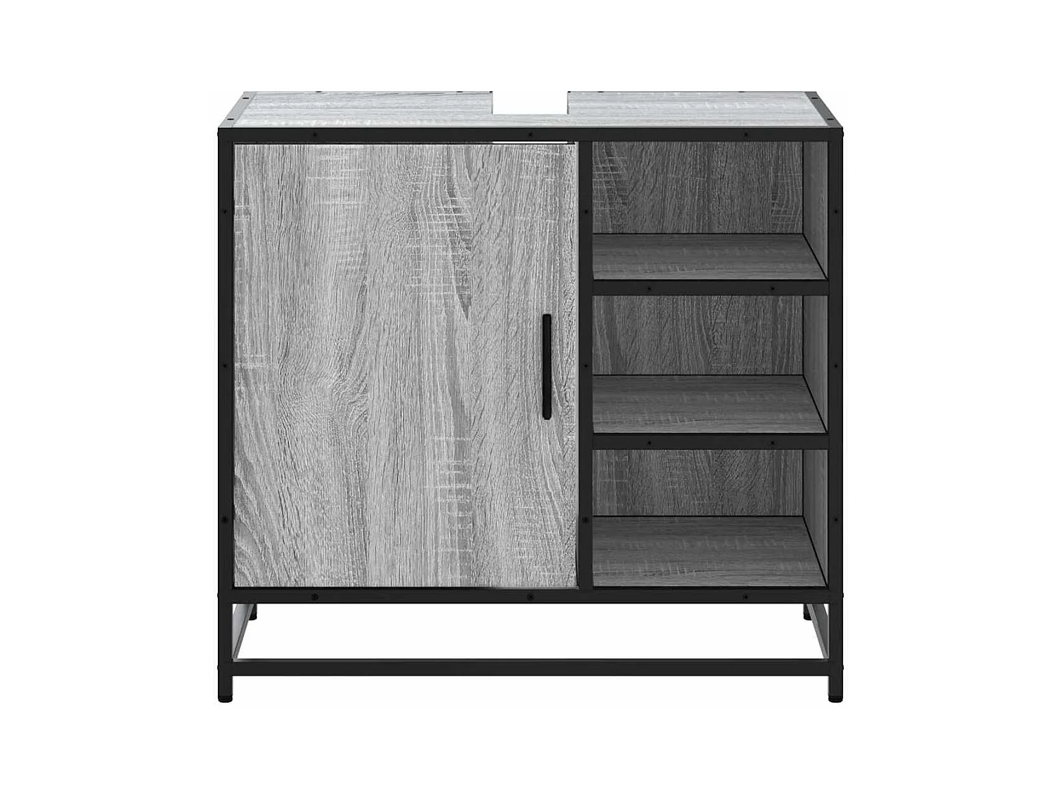 Armoire de lavabo de salle de bain sonoma gris 65x33x60 cm