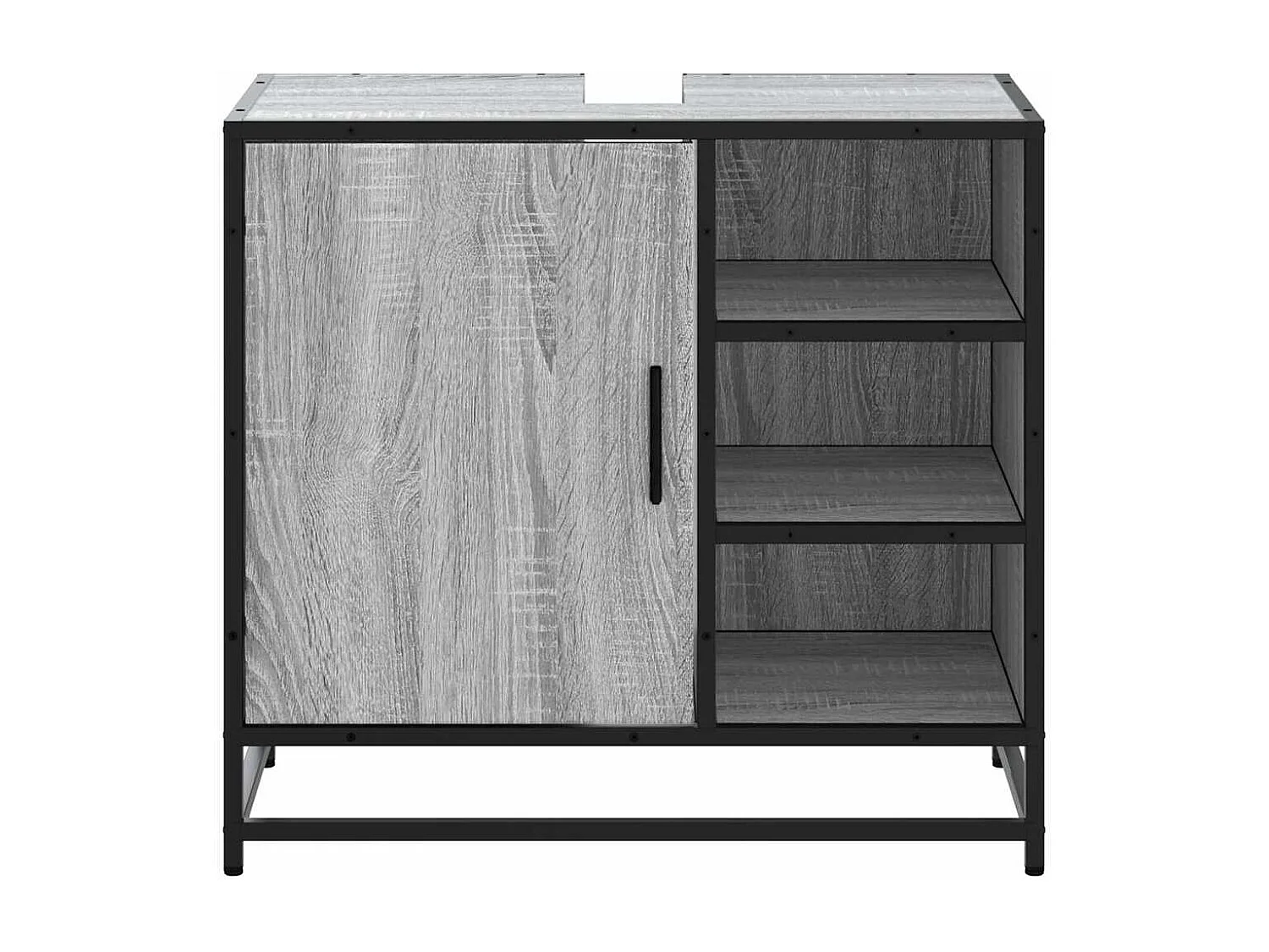 Armoire de lavabo de salle de bain sonoma gris 65x33x60 cm