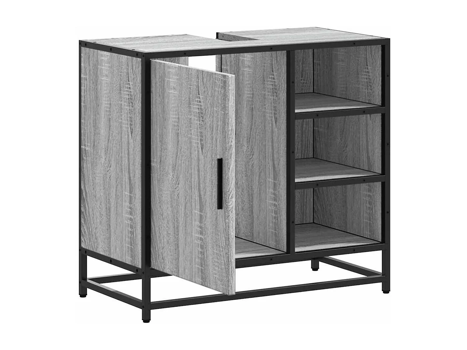 Armoire de lavabo de salle de bain sonoma gris 65x33x60 cm