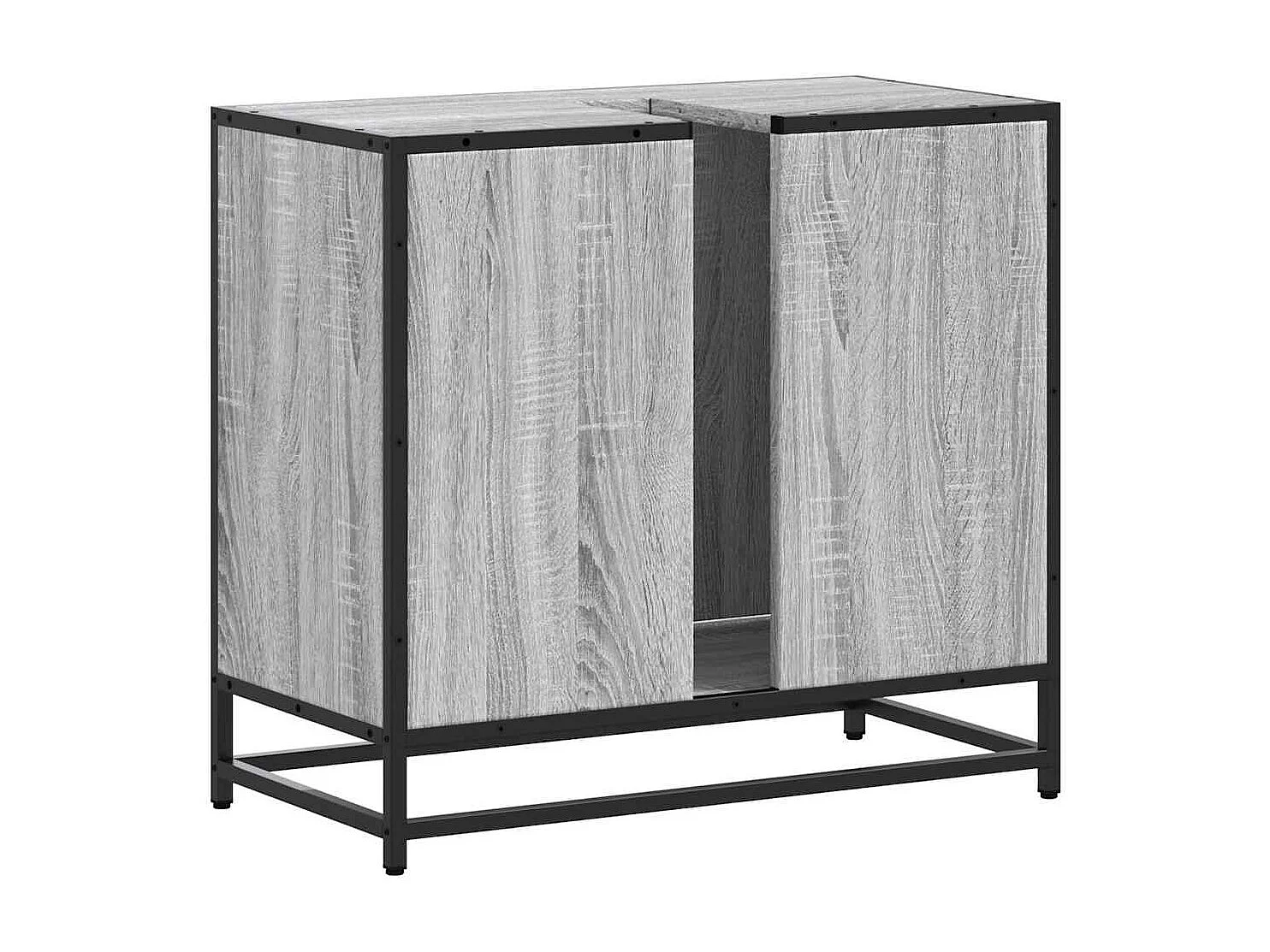 Armoire de lavabo de salle de bain sonoma gris 65x33x60 cm