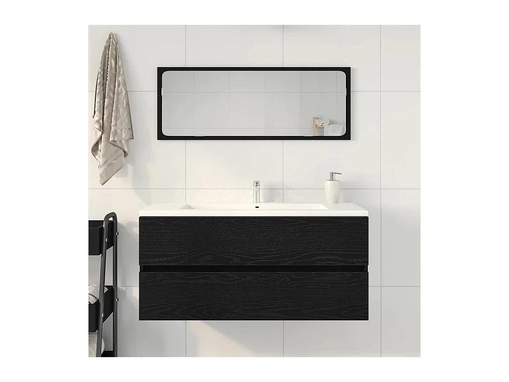 Armoire d'évier chêne noir 100x38,5x45 cm bois d'ingénierie