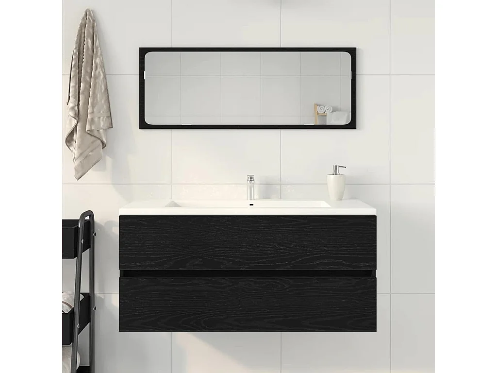 Armoire d'évier chêne noir 100x38,5x45 cm bois d'ingénierie