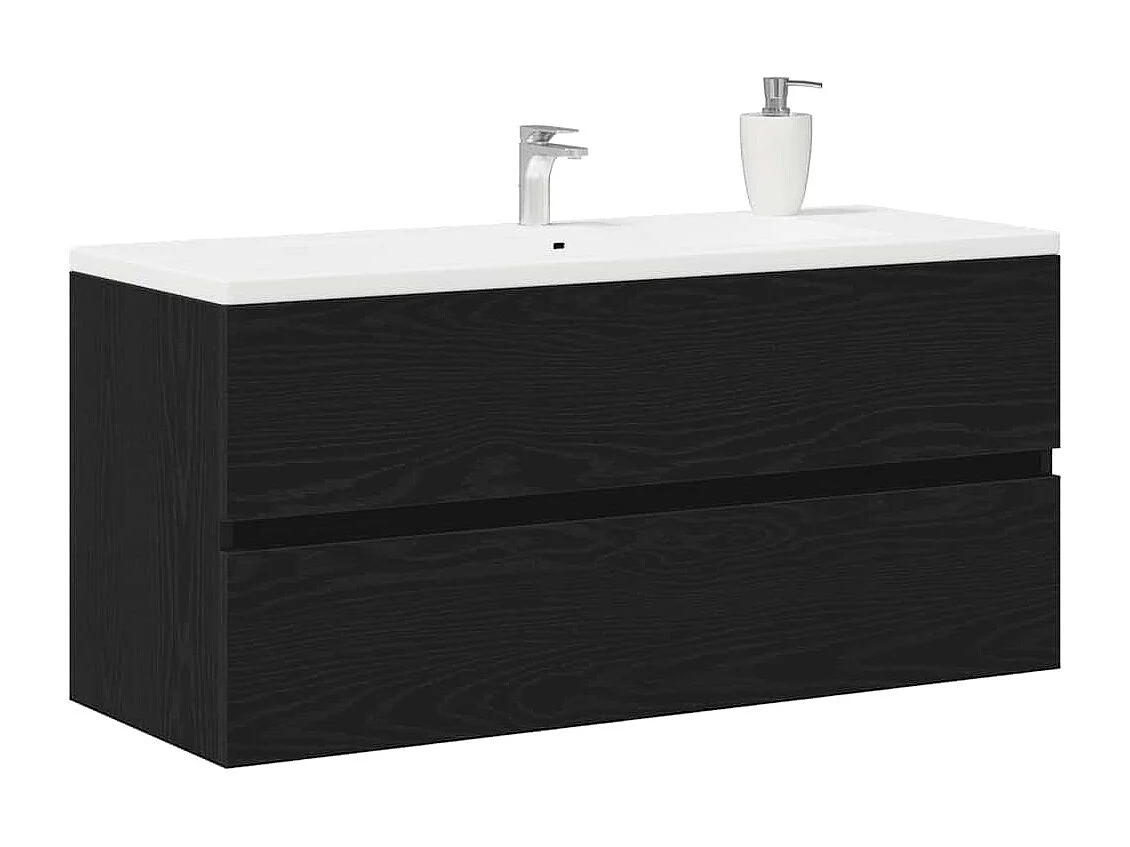 Armoire d'évier chêne noir 100x38,5x45 cm bois d'ingénierie