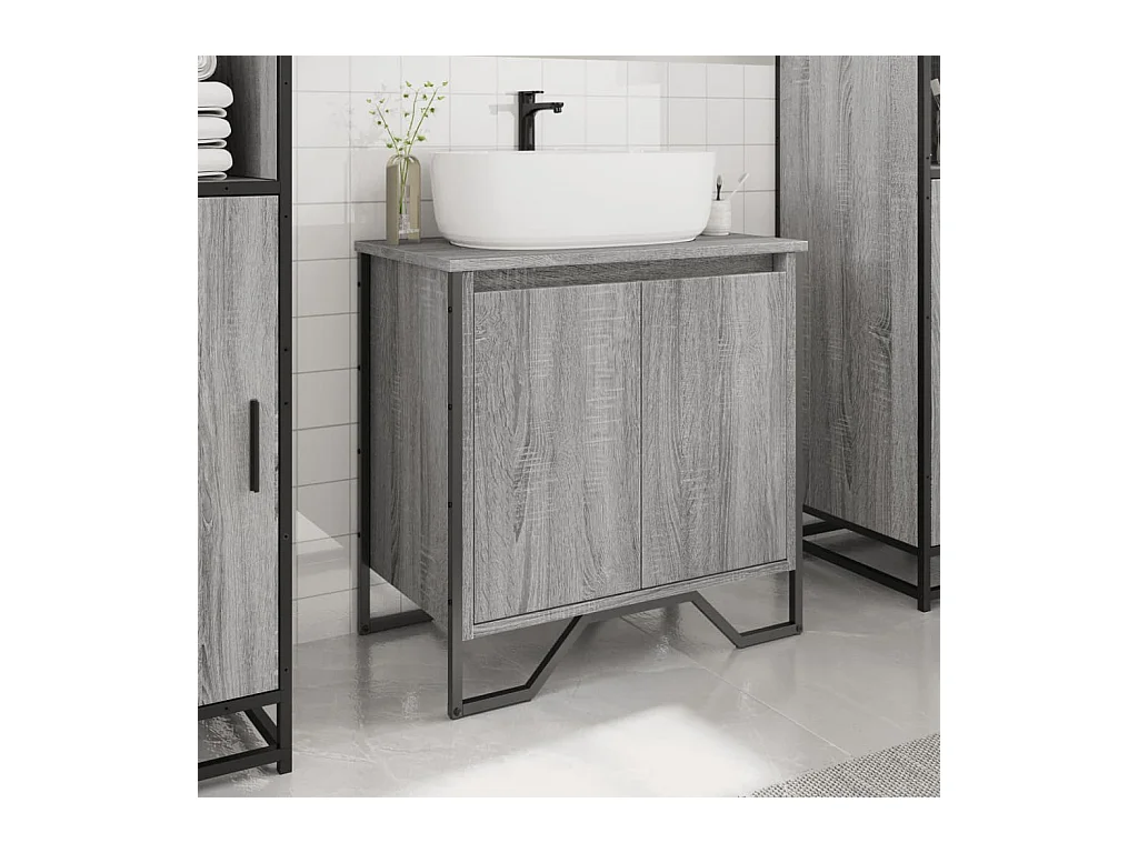 Badkamer wastafelkast Sonoma grijs 60x35x60 cm