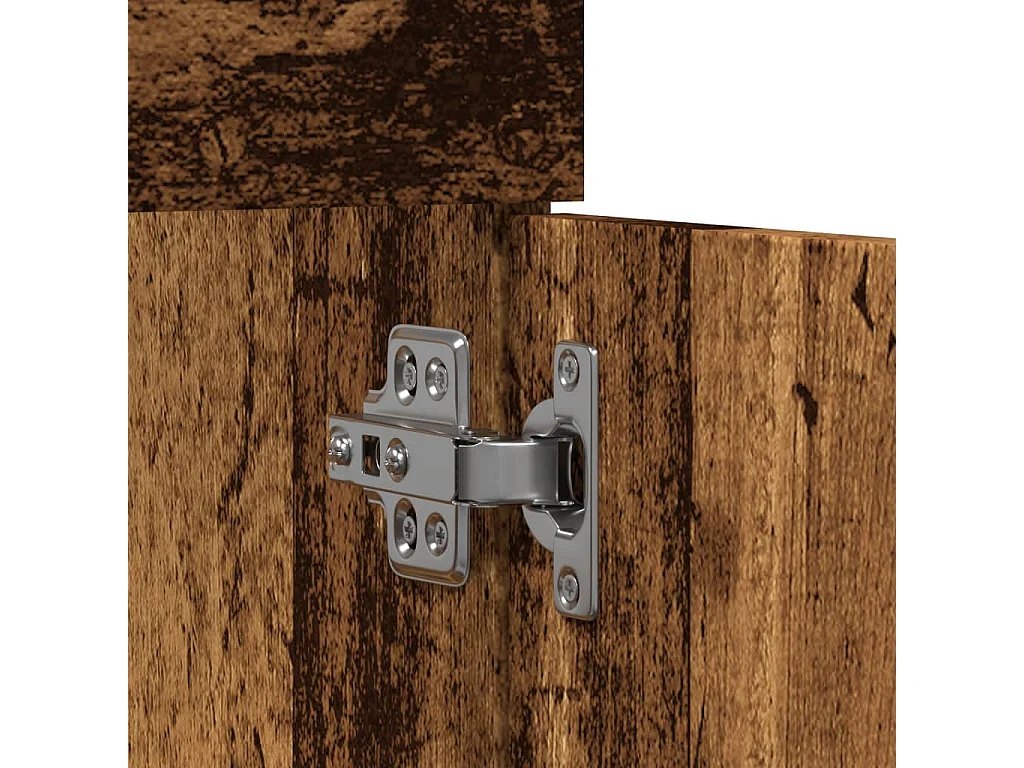 Badkamer wastafelkast oud hout bewerkt hout