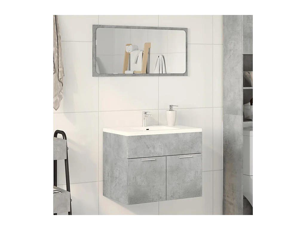 Betongrijze spoelbakkast 60x38,5x46 cm spaanplaat