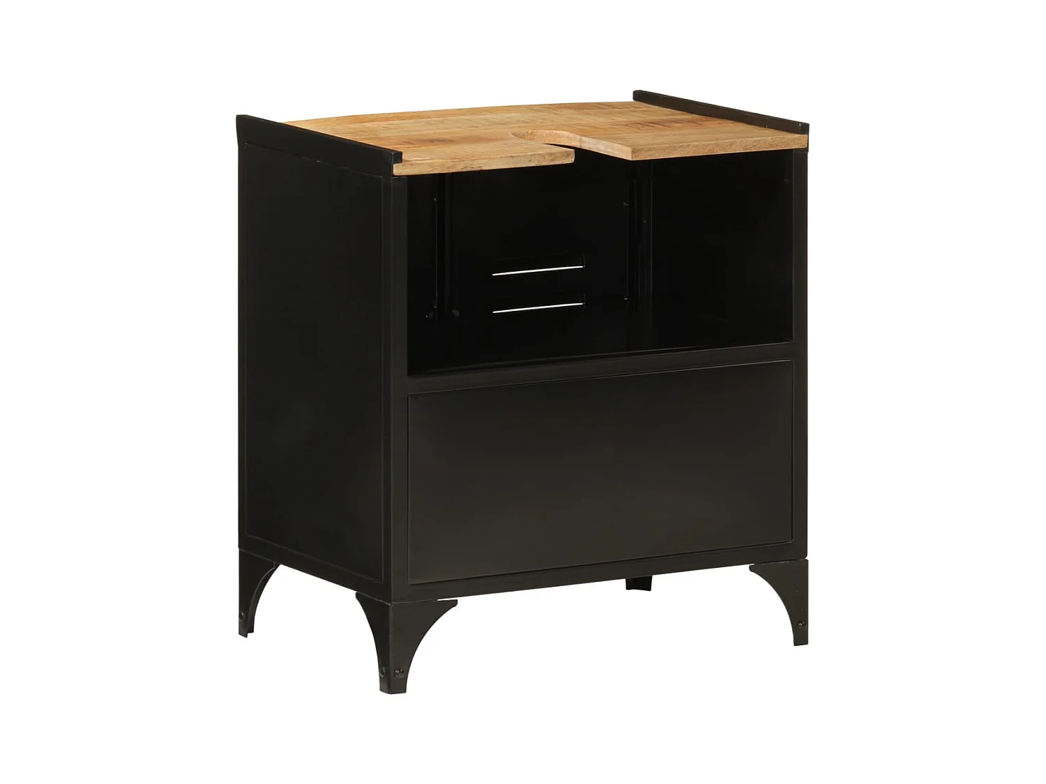 Badkamer wastafelkast van ijzer en mangohout