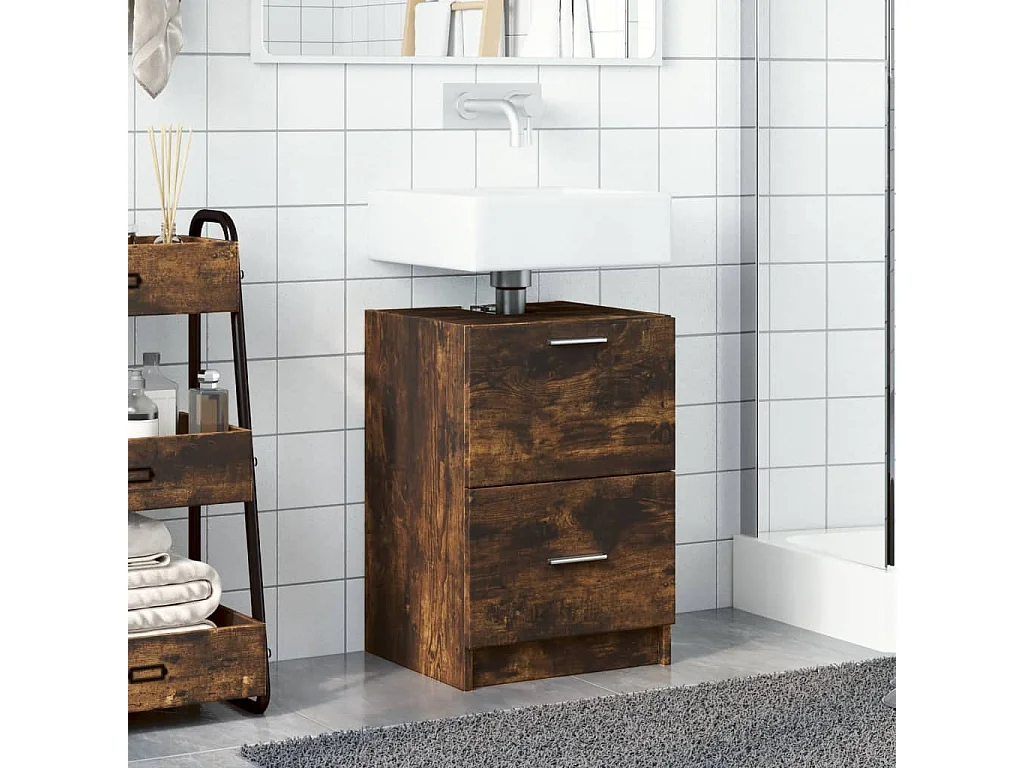 Mueble fregadero roble ahumado 40x37x59 cm madera de ingeniería