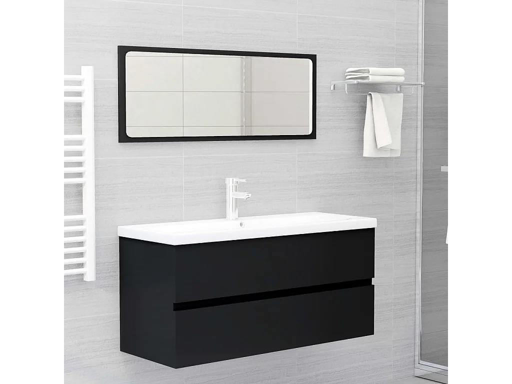 Mobile lavabo nero 100x38,5x45 cm in legno ingegnerizzato