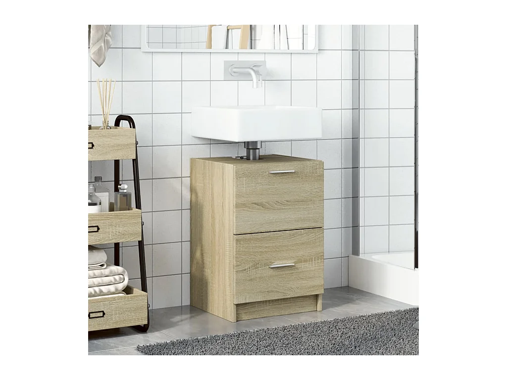 Sonoma eiken spoelbakkast 40x37x59 cm bewerkt hout
