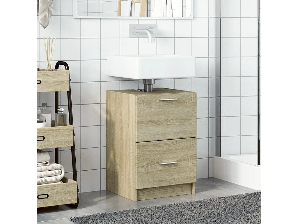 Mueble lavabo roble Sonoma 40x37x59 cm madera de ingeniería