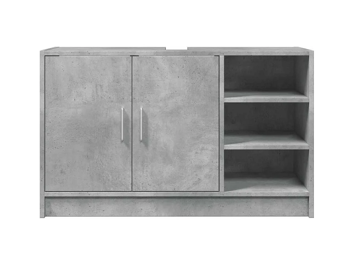 Betongrijze wastafelkast 90x29x55 cm bewerkt hout