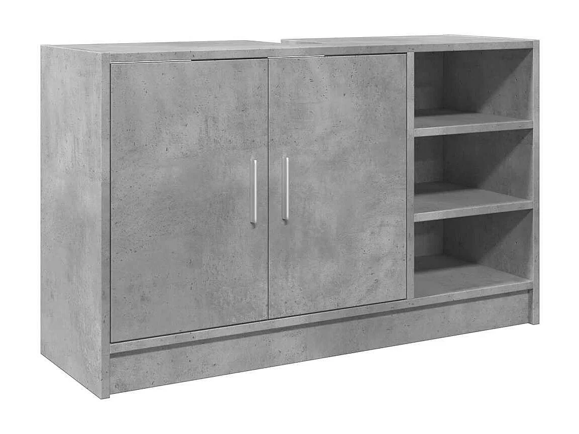 Mobile lavabo grigio cemento 90x29x55 cm in legno ingegnerizzato