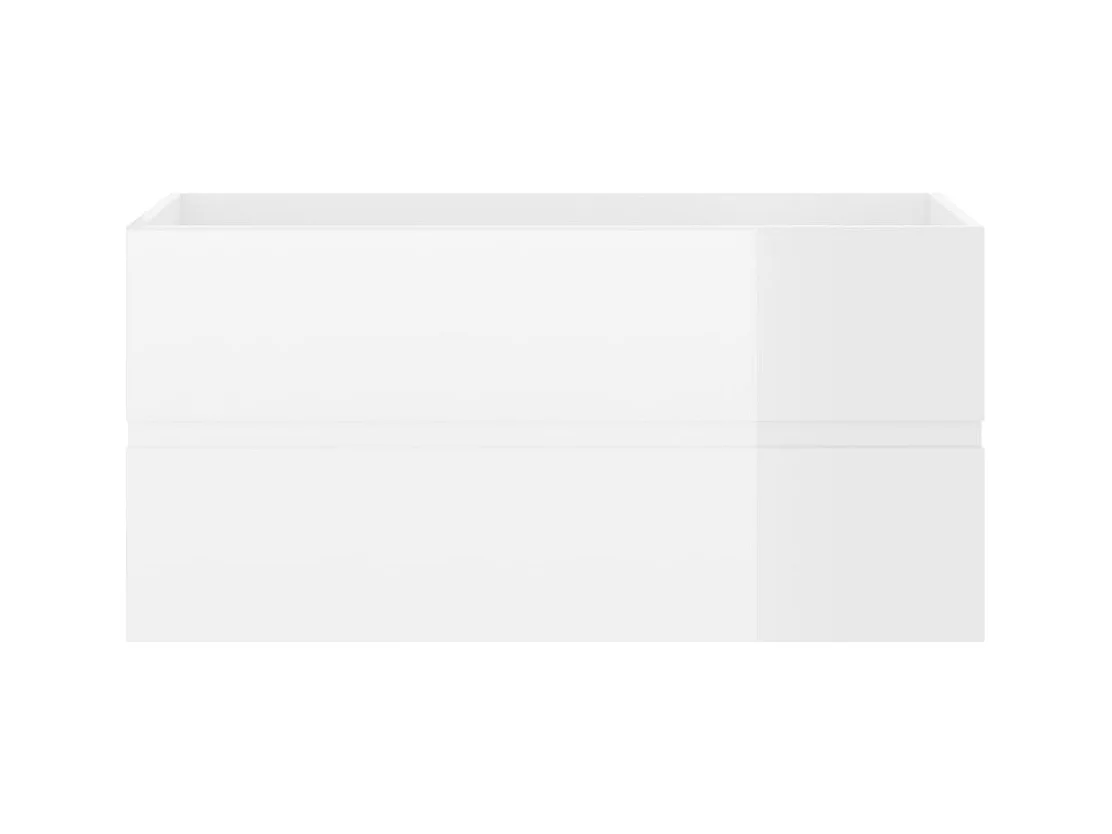 Mueble lavabo Blanco brillo 90x38,5x45 cm Madera de ingeniería