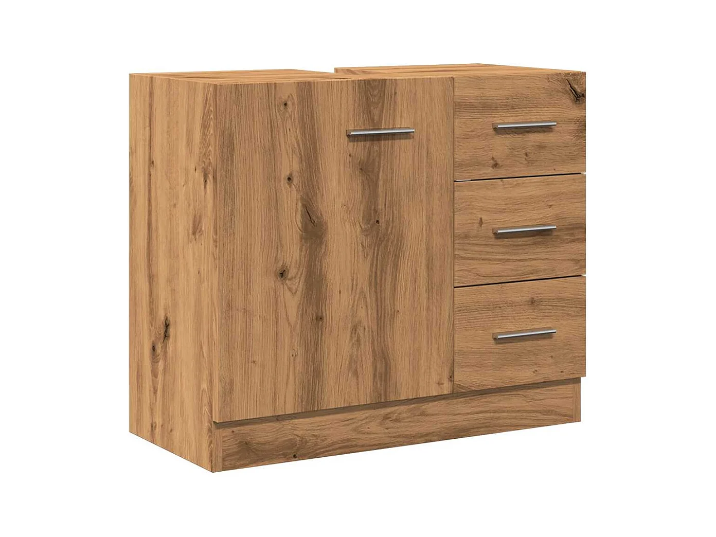 Mueble lavabo de roble artesanal 63x30x54 cm madera de ingeniería