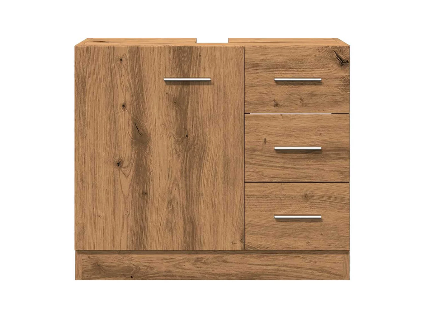Mueble lavabo de roble artesanal 63x30x54 cm madera de ingeniería