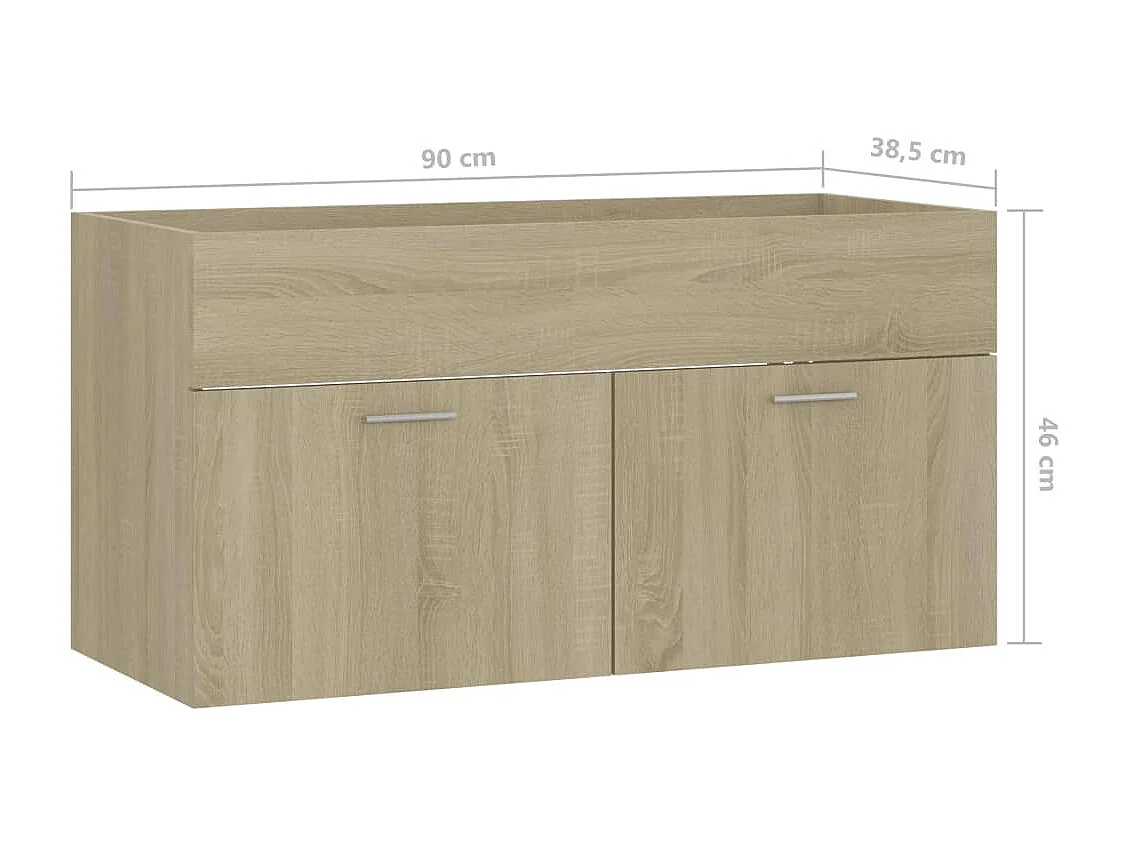 Mueble para fregadero de roble Sonoma de 90 x 38,5 x 46 cm de madera de ingeniería