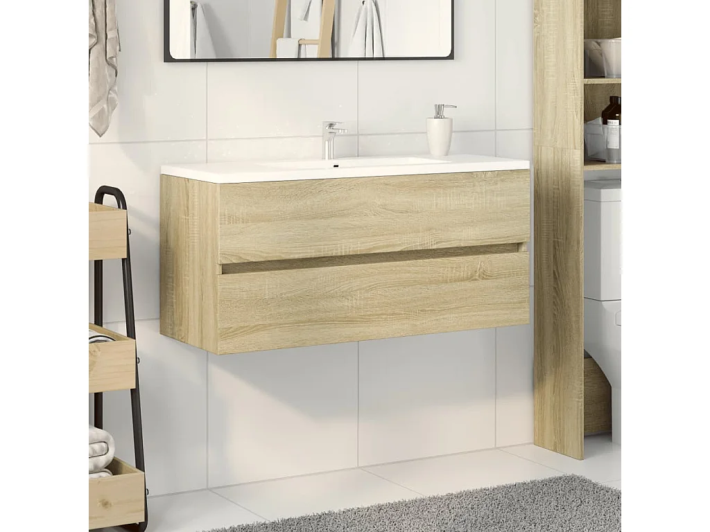 Mueble de baño para lavabo de roble Sonoma 100x38,5x45 cm