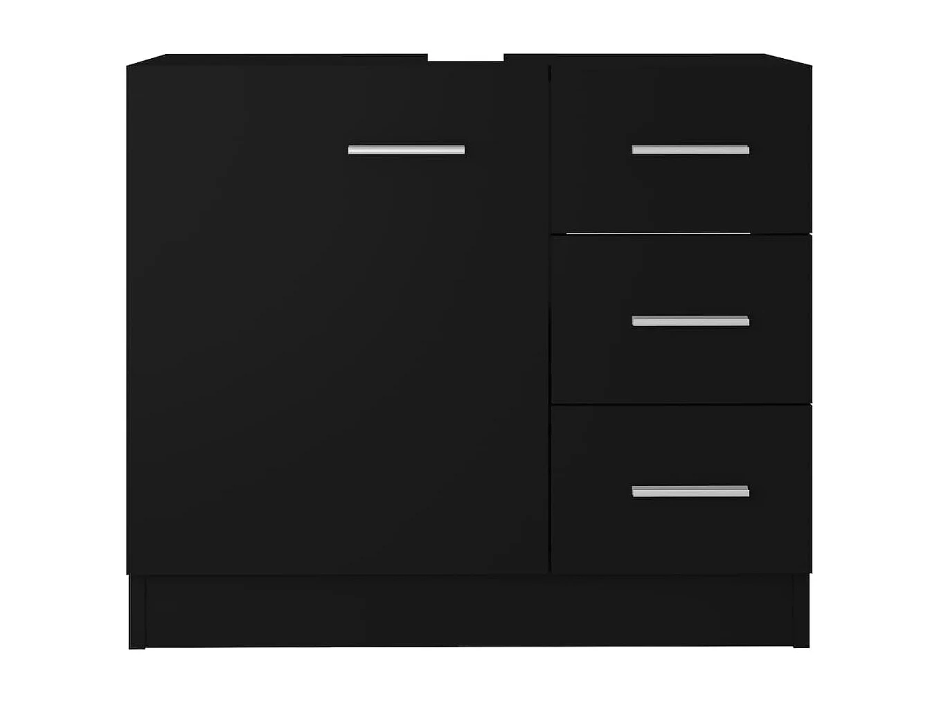 Mobile lavabo nero 63x30x54 cm in legno ingegnerizzato