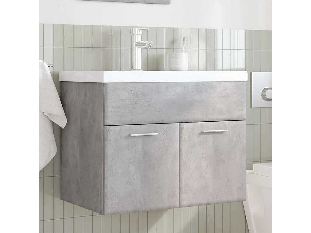 Mueble de baño con lavabo integrado en gris hormigón