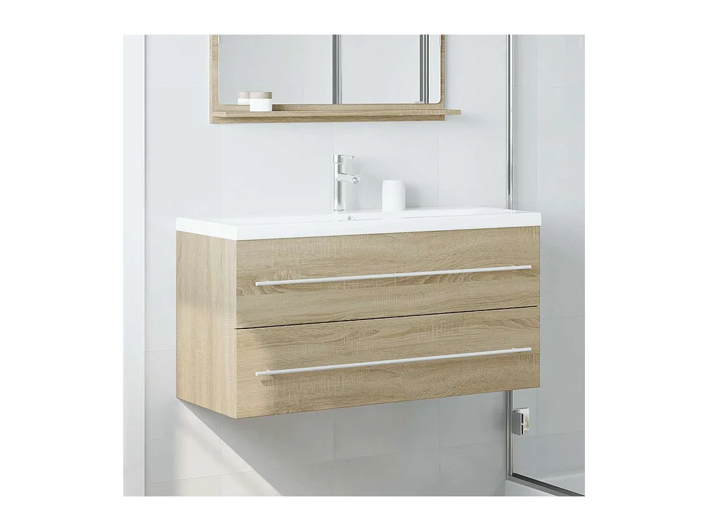 Armoire d'évier Chêne sonoma 100x38,5x48 cm Aggloméré