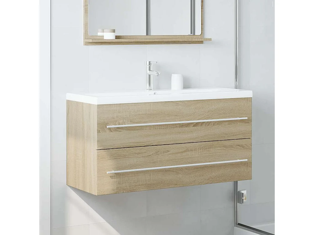 Armoire d'évier Chêne sonoma 100x38,5x48 cm Aggloméré