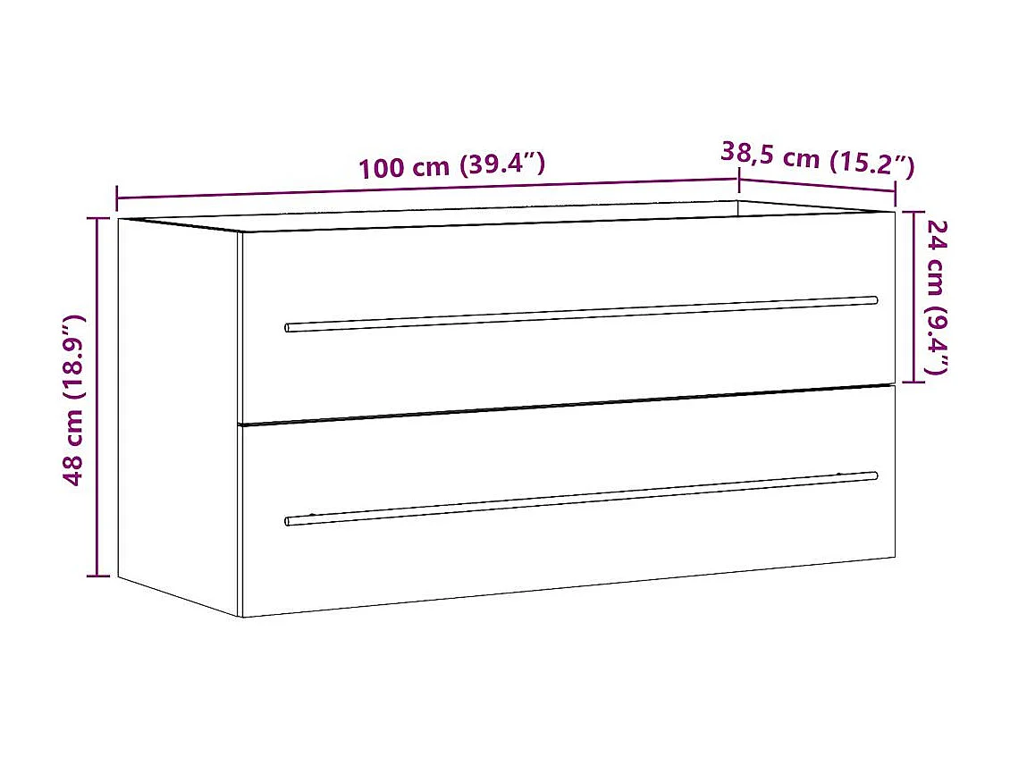 Armoire d'évier Chêne sonoma 100x38,5x48 cm Aggloméré