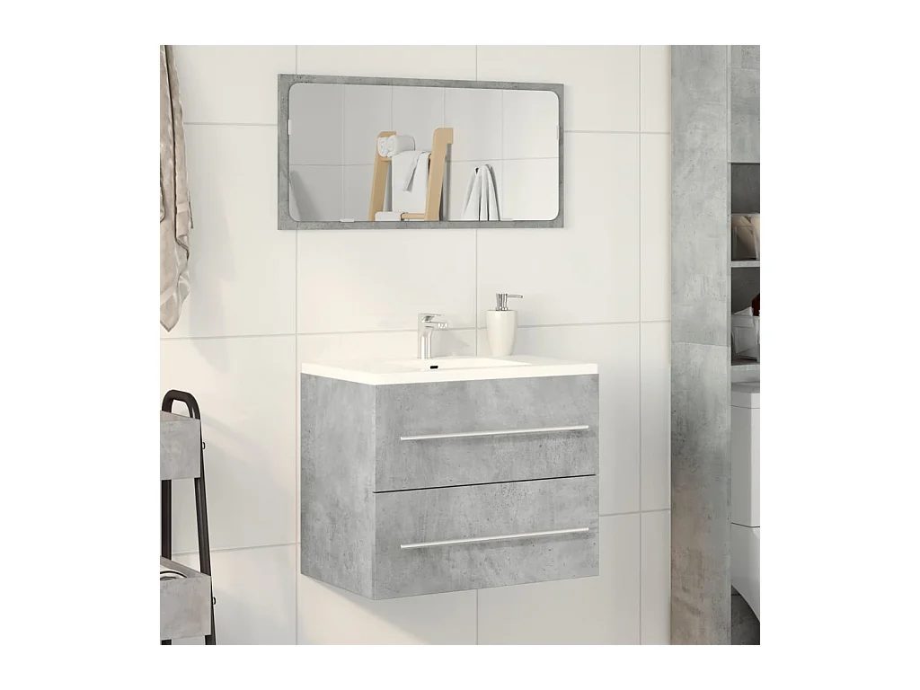 Betongrijze spoelbakkast 60x38,5x48 cm spaanplaat