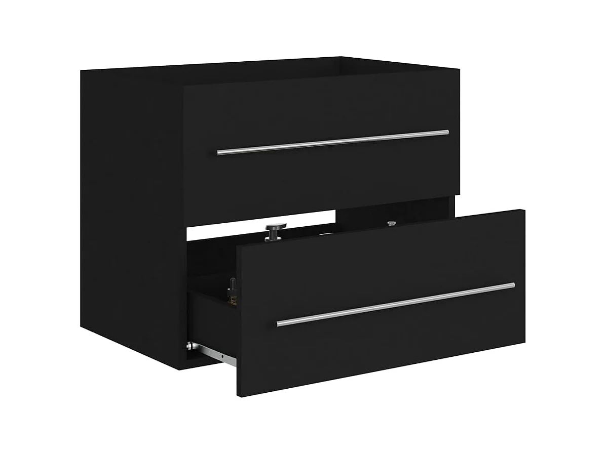 Zwarte spoelbakkast 60x38,5x48 cm bewerkt hout