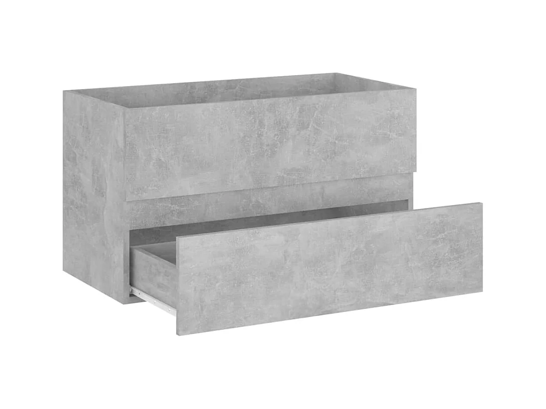 Betongrijze spoelbakkast 80x38,5x45 cm bewerkt hout