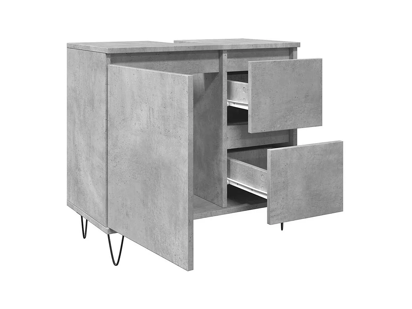 Betongrijs badkamer wastafelmeubel 65x33x60 cm