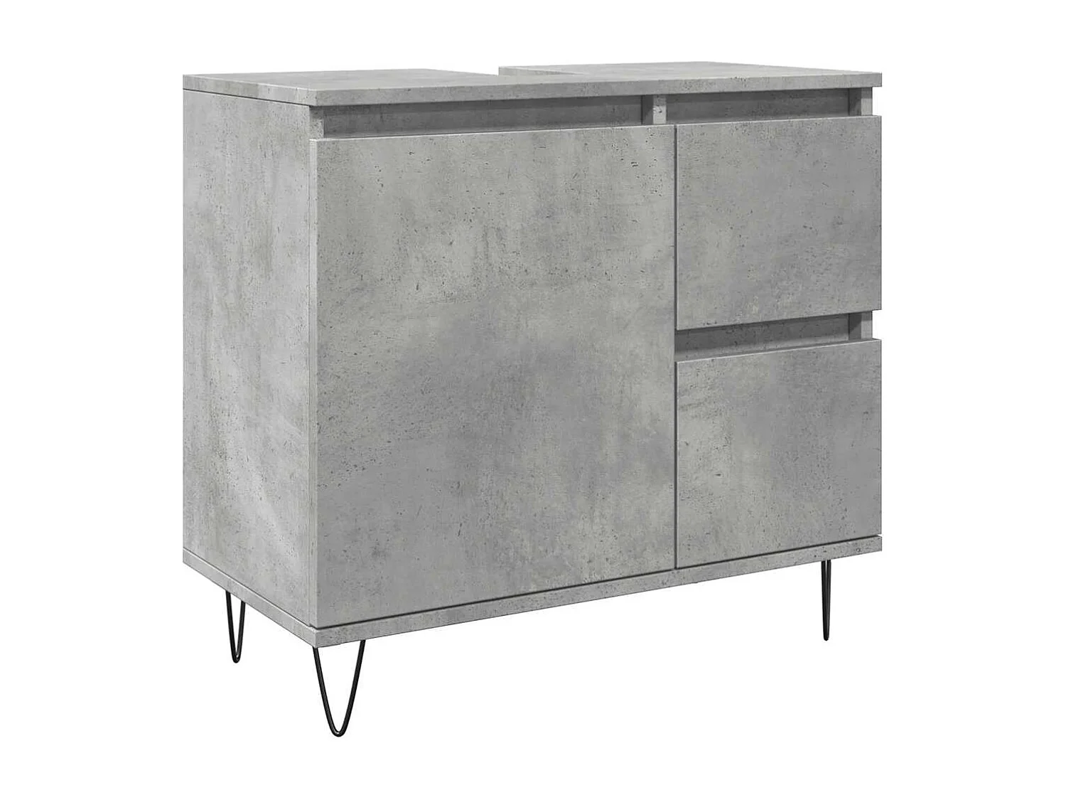 Mobile lavabo da bagno grigio cemento 65x33x60 cm