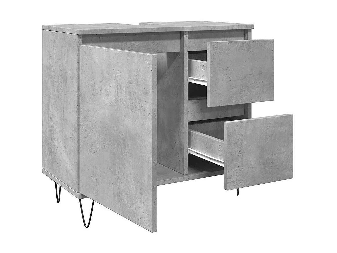 Mobile lavabo da bagno grigio cemento 65x33x60 cm