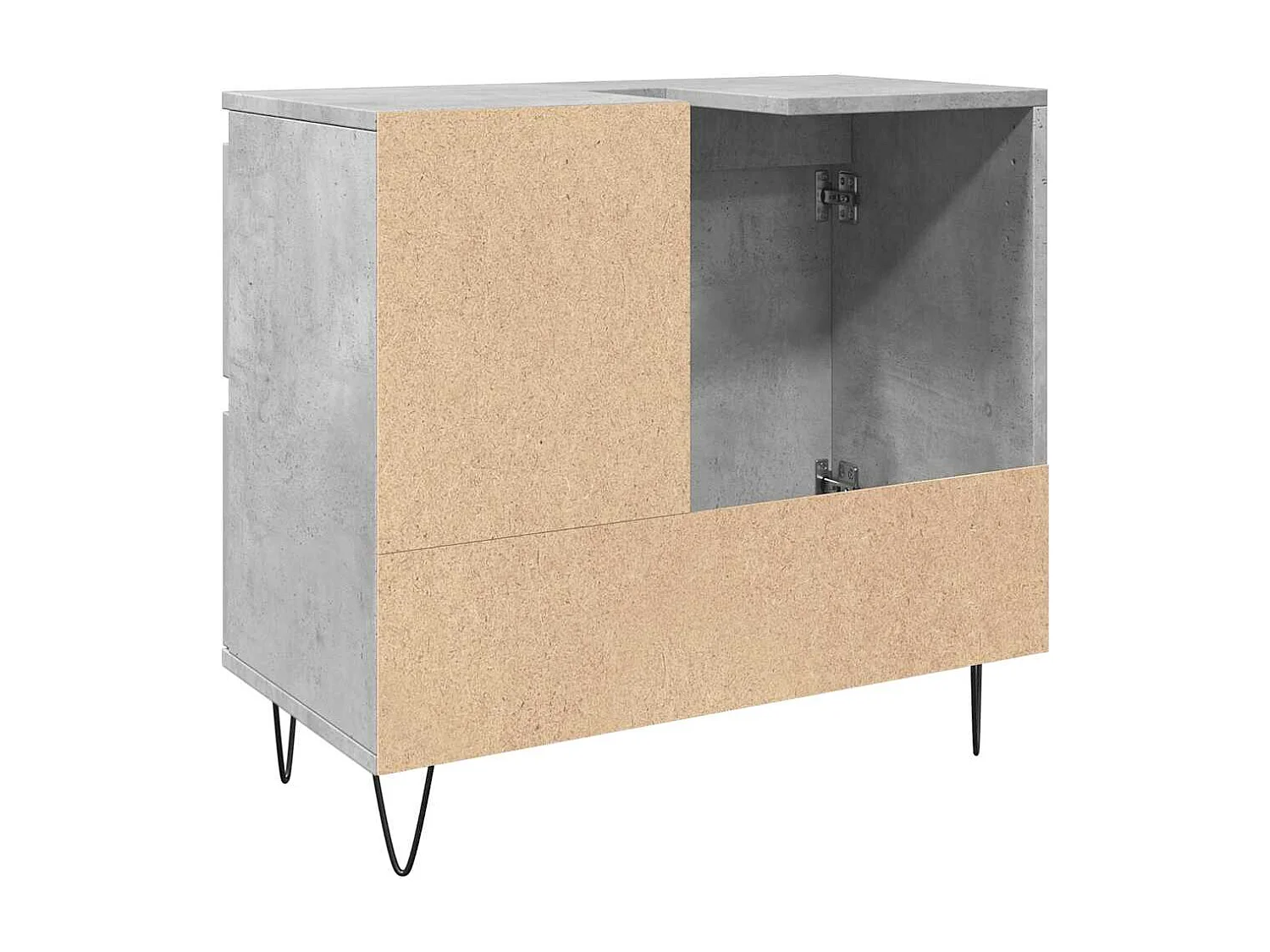 Mobile lavabo da bagno grigio cemento 65x33x60 cm