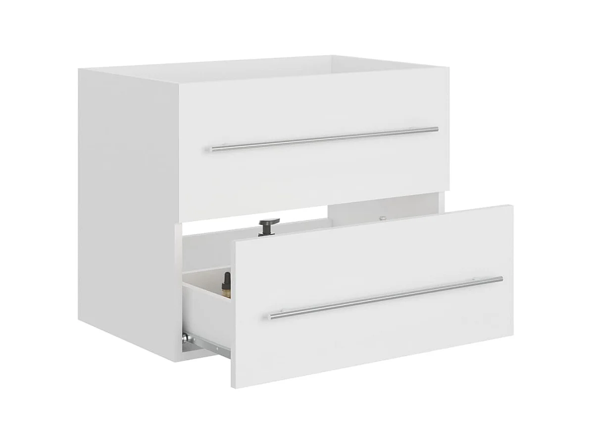 Witte spoelbakkast 60x38,5x48 cm bewerkt hout