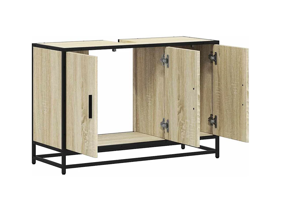 Mobile lavabo da bagno in rovere Sonoma 90x33x60 cm