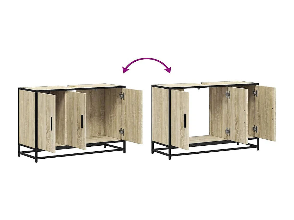 Mobile lavabo da bagno in rovere Sonoma 90x33x60 cm