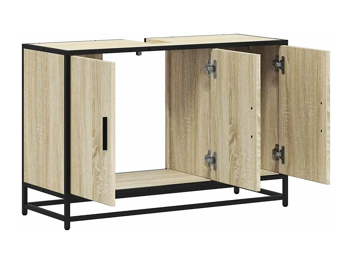 Armoire de lavabo de salle de bain chêne sonoma 90x33x60 cm