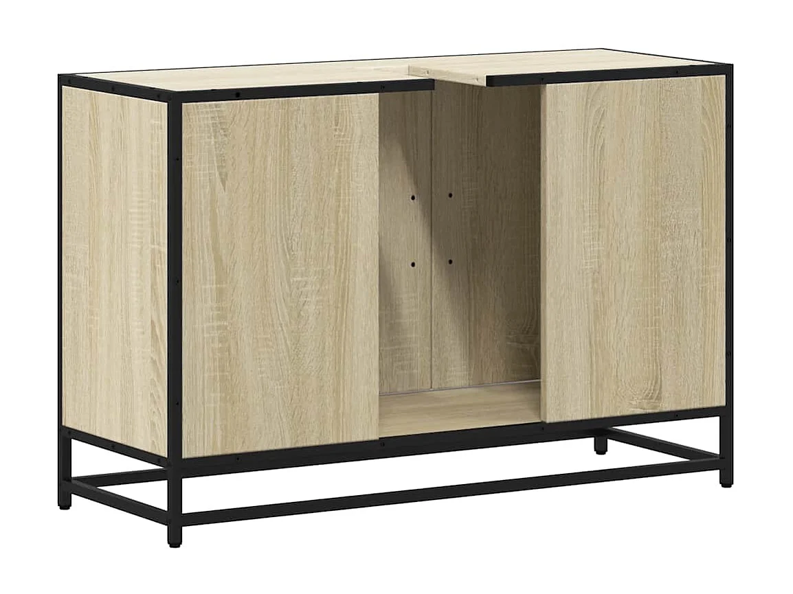 Armoire de lavabo de salle de bain chêne sonoma 90x33x60 cm