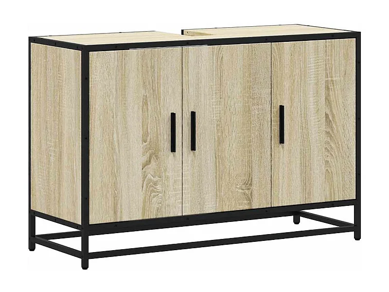 Armoire de lavabo de salle de bain chêne sonoma 90x33x60 cm