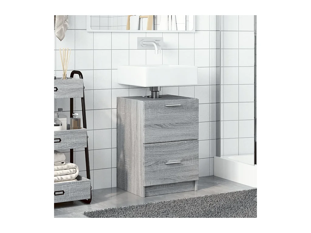 Sonoma grijze spoelbakkast 40x37x59 cm bewerkt hout