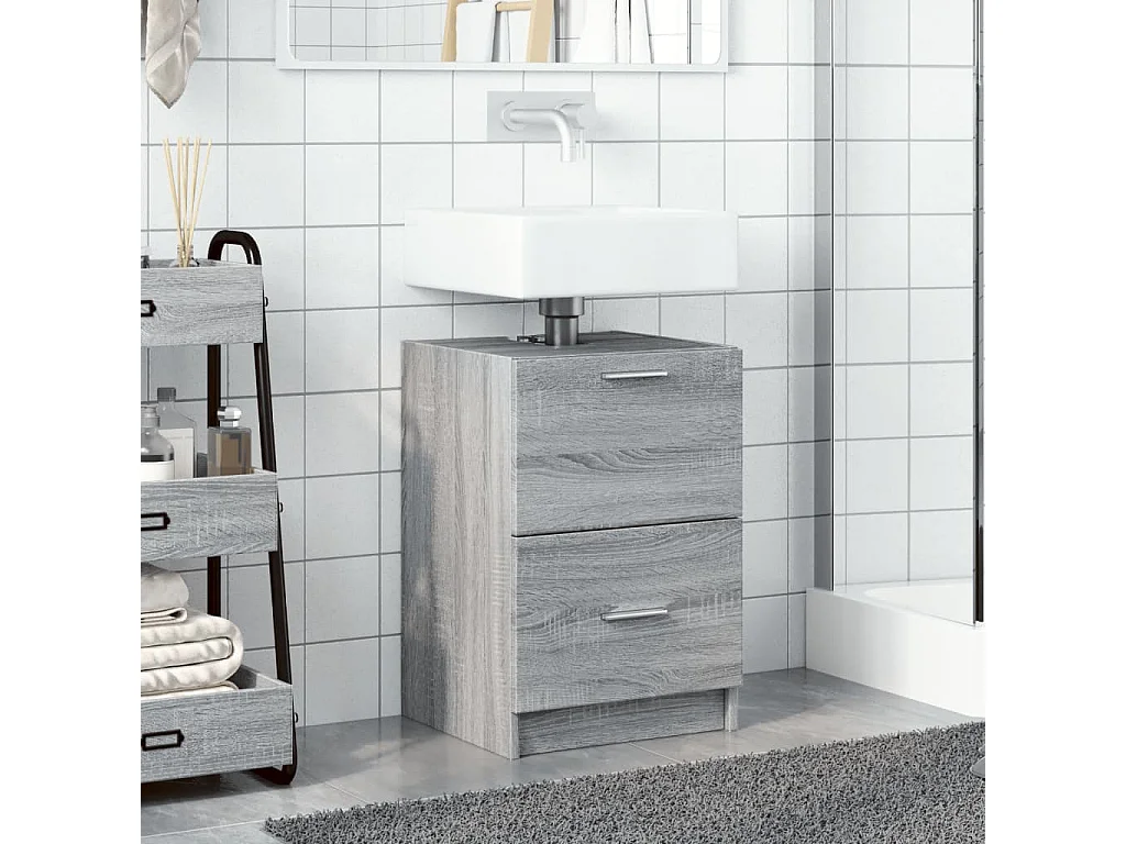 Mueble lavabo Sonoma gris 40x37x59 cm madera de ingeniería