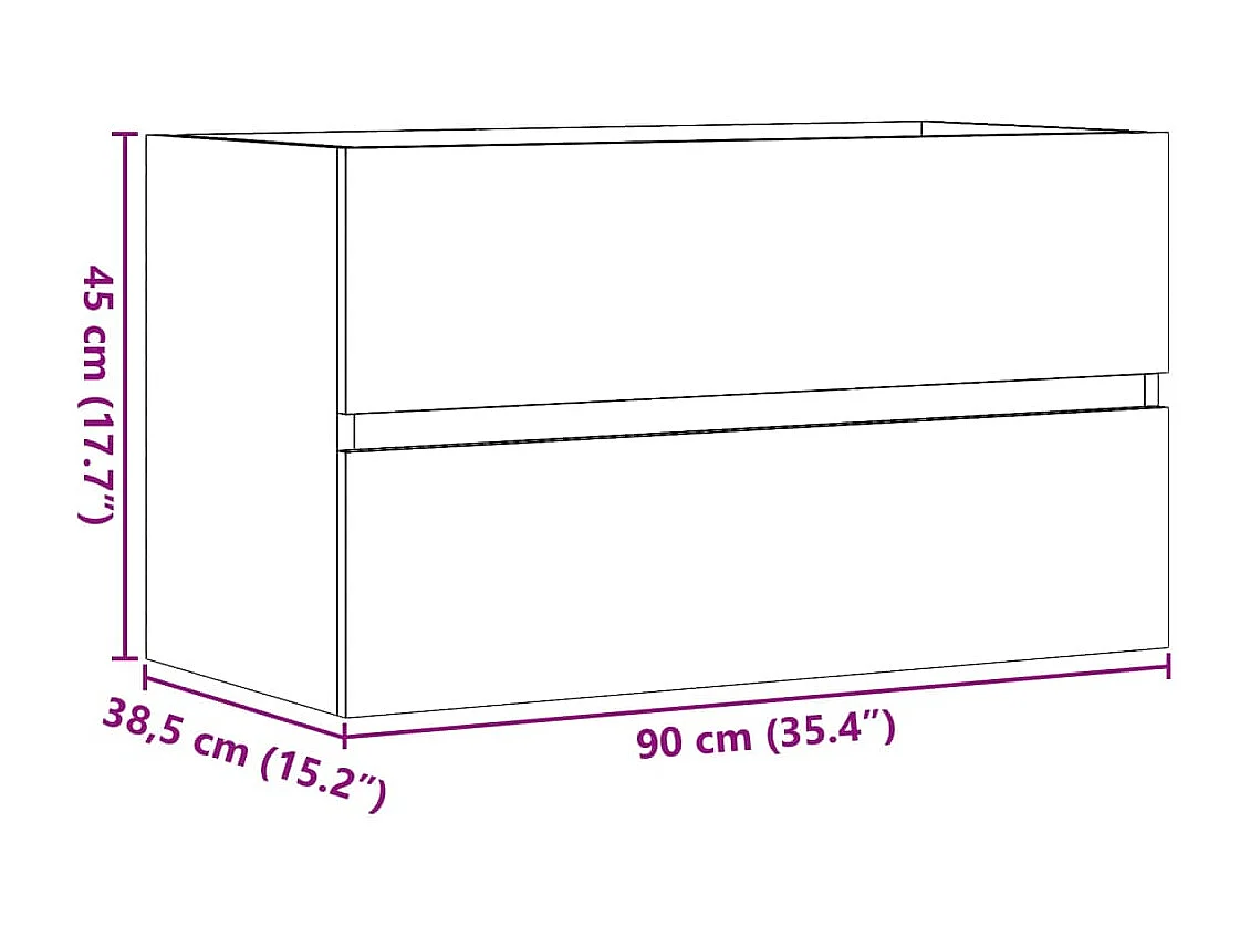 Oude houten spoelbakkast 90x38,5x45 cm bewerkt hout