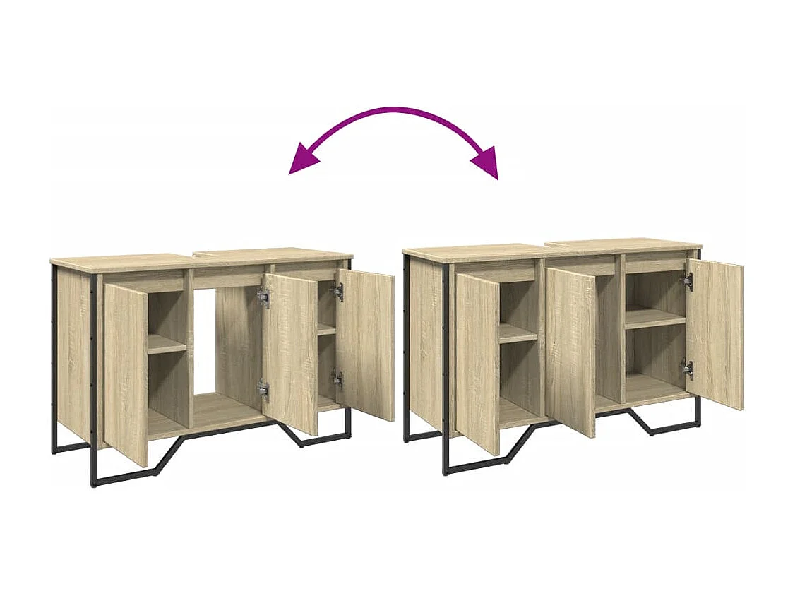 Mueble de baño para lavabo de roble Sonoma 91x35x60 cm