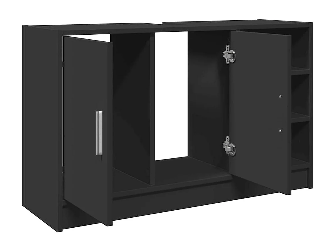 Mueble lavabo negro 90x29x55 cm madera de ingeniería