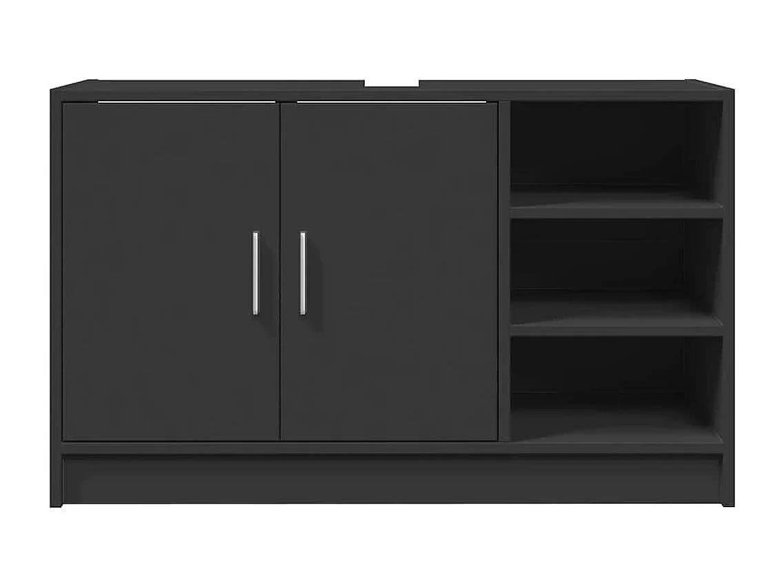 Mobile lavabo nero 90x29x55 cm in legno ingegnerizzato