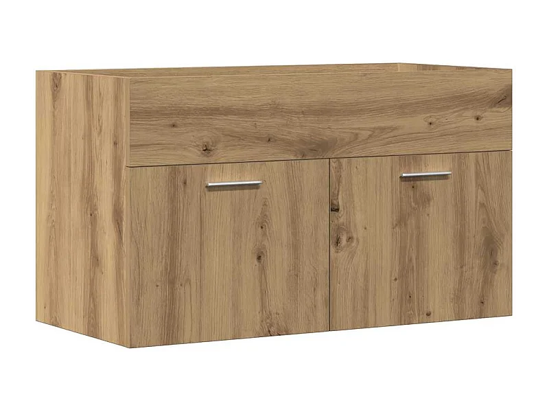 Armoire lavabo de salle de bain chêne artisanal bois ingénierie