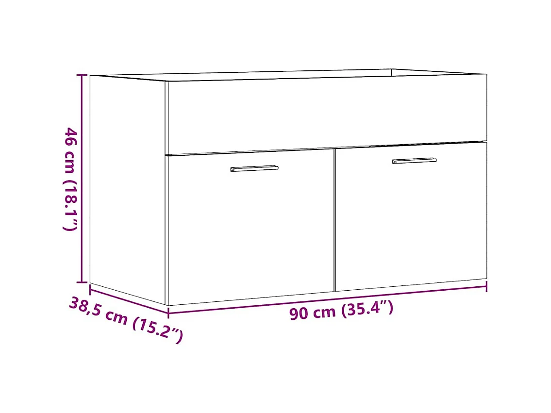 Badkamer wastafelkast handgemaakt eikenhout